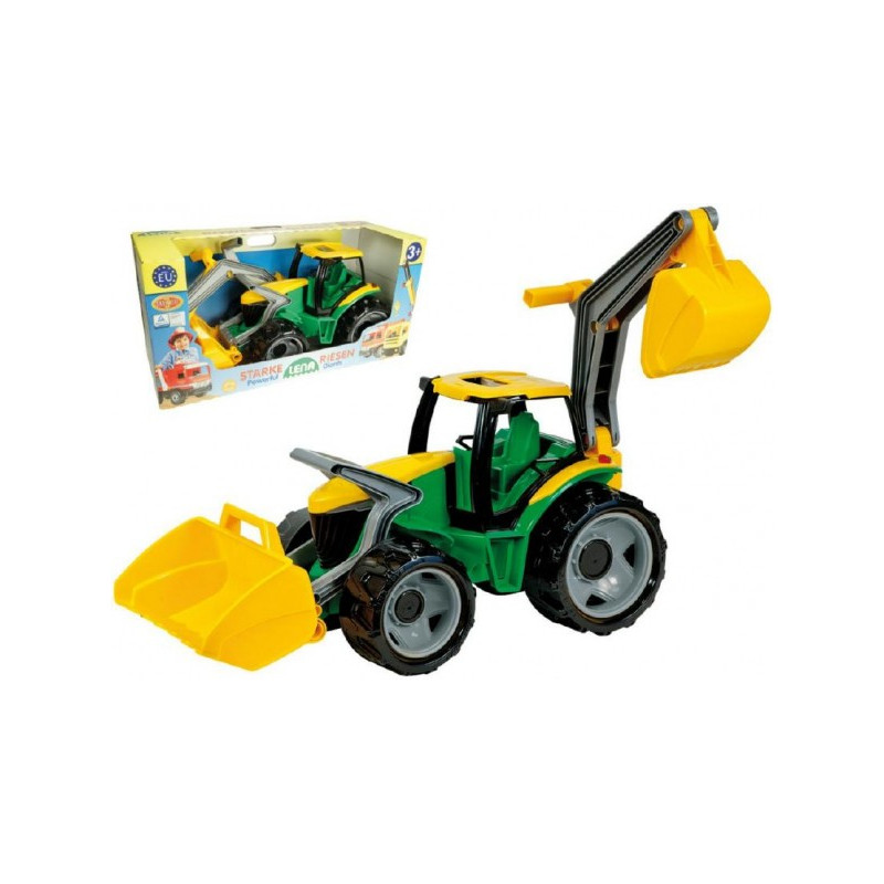 Lena Traktor se lžící a bagrem plast zeleno-žlutý 65cm v krabici od 3 let 43002080-XG