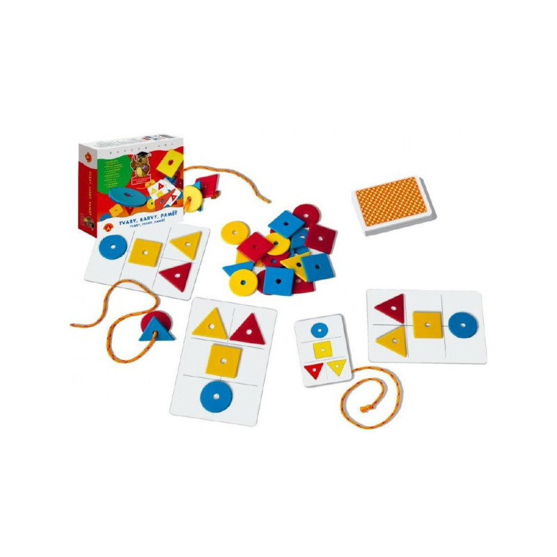 PEXI Tvary, barvy, paměť společenská hra naučná v krabici 20x18x5cm 29000457-XG
