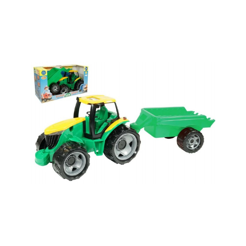 Lena Traktor plast bez lžíce a bagru s vozíkem v krabici 71x35x29cm 43002122-XG
