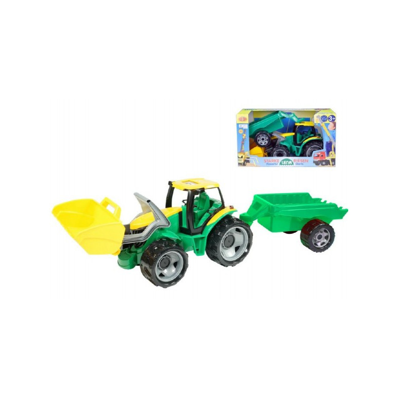 Lena Traktor se lžící 60cm a přívěsem 45cm plast v krabici 43002123-XG