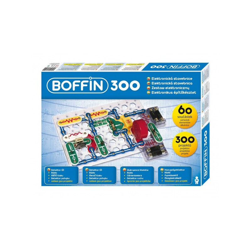 Conquest Stavebnice Boffin 300 elektronická 300 projektů na baterie 60ks v krabici 48x34x5cm 54001018-XG