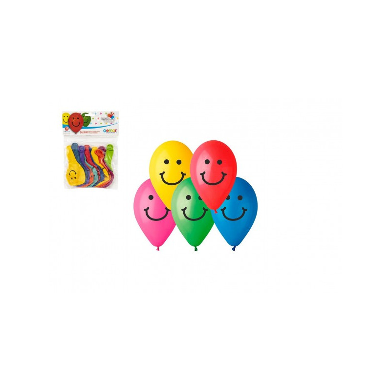Smart Balloons Balonek/Balonky nafukovací 10" potisk Smile 10cm 10ks v sáčku karneval 10301327-XG