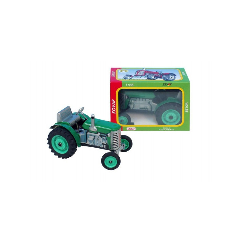 Kovap Traktor Zetor zelený na klíček kov 14cm 1:25 v krabičce Kovap 95001380-XG
