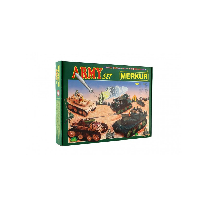 Merkur Toys Stavebnice MERKUR Army Set 674ks 2 vrstvy v krabici 36x27x5,5cm 34000022-XG