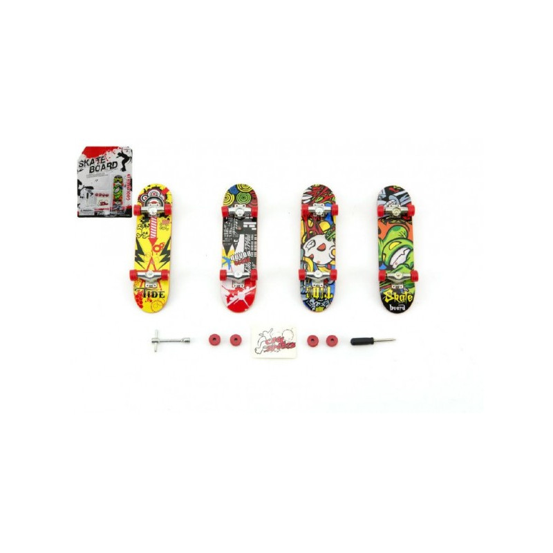 Teddies Skateboard prstový šroubovací plast 10cm s doplňky mix druhů na kartě 00312254-XG