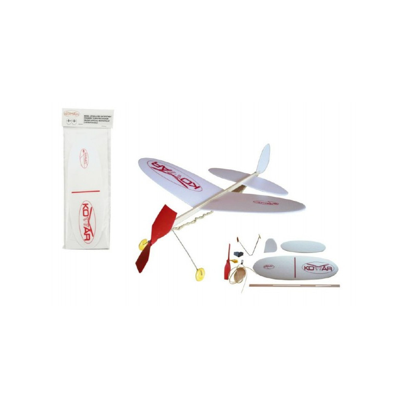Igralet Letadlo Komár házecí model na gumu polystyren/dřevo 38x31cm v sáčku 24100001-XG