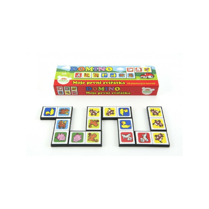 Teddies Domino Moje první zvířátka 28ks společenská hra v krabičce 21x6x3cm 50000216-XG