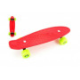 Skateboard - pennyboard 43cm, nosnost 60kg plastové osy, červený, zelená kola