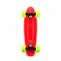 Skateboard - pennyboard 43cm, nosnost 60kg plastové osy, červený, zelená kola