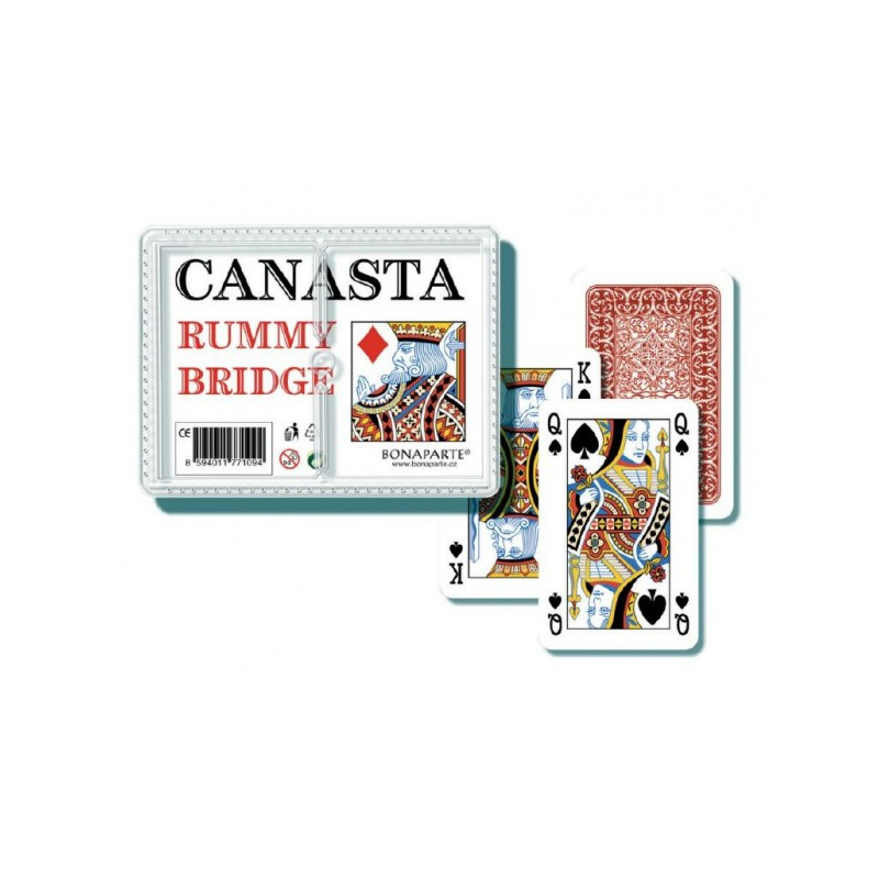Bonaparte Canasta společenská hra - karty 108ks v plastové krabičce 12,5x10,5x2cm 26001094-XG
