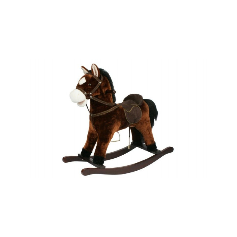 Teddies Kůň houpací hnědý plyš výška 71cm nosnost 50kg v krabici 62x56x19cm 00516104-XG