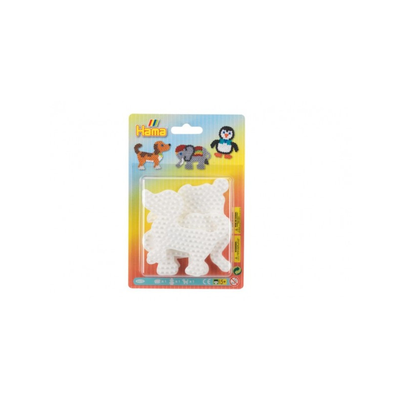 Lowlands Podložka na zažehlovací korálky Hama MIDI slon,tučňák,pejsek plast 3ks na kartě 12x18x3cm 88801118-XG