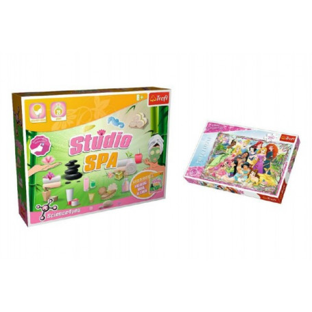 PACK Science for you Studio SPA 21 pokusů + Puzzle Disney Princezny 260 dílků v krabici 40x26x13cm