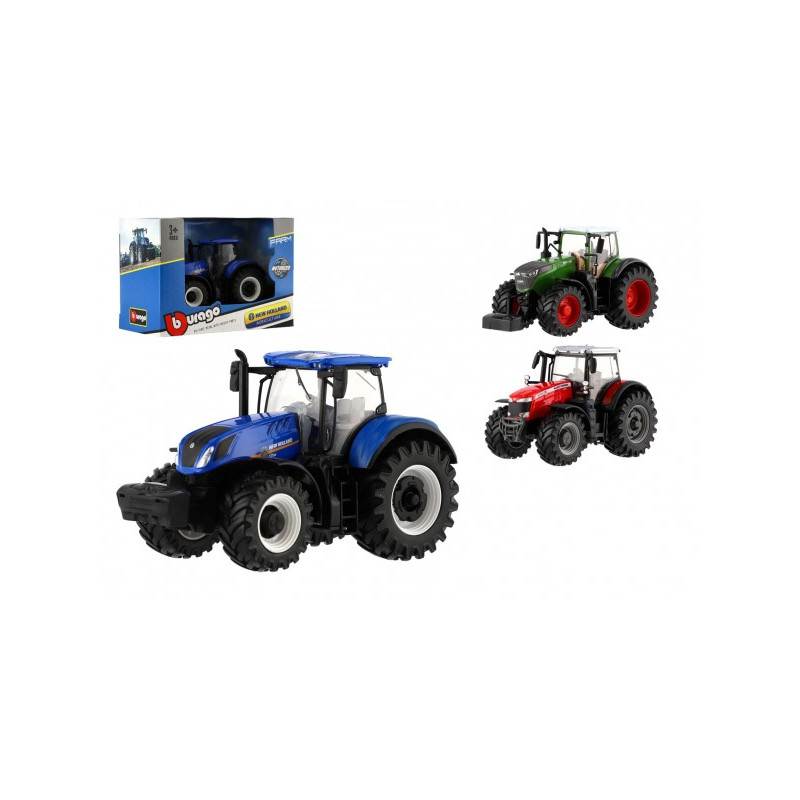 Traktor Bburago Fendt 1050 Vario/New Holland kov/plast 13cm 2 druhy v krabičce 15x11x8cm 47031610-XG