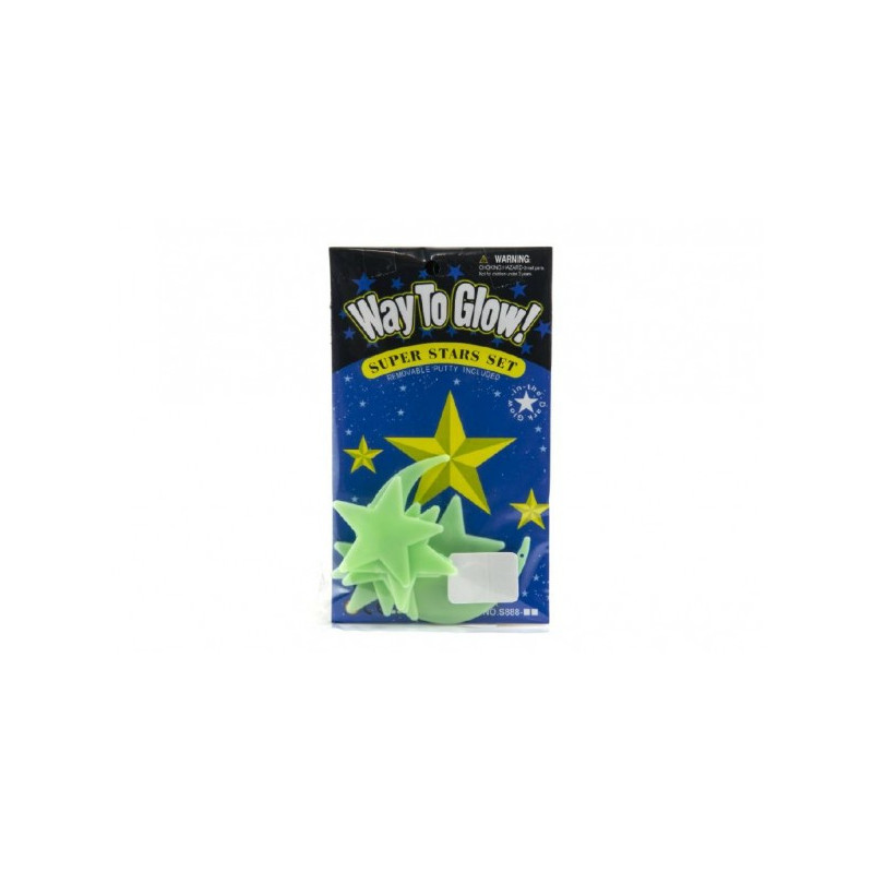Teddies Hvězdy svítící ve tmě 5,5cm plast na kartě 12x20cm 00312680-XG