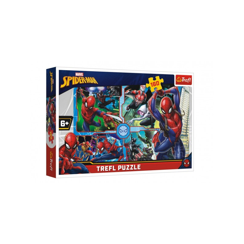 Trefl Puzzle Spiderman zachraňuje Disney koláž 41x27,5cm 160 dílků v krabici 29x19x4cm 89115357-XG