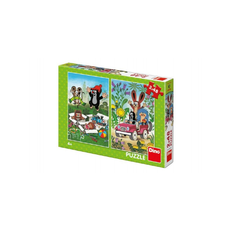 Dino Puzzle Krtek se Raduje 2x48 dílků 18x26cm v krabici 27x19x4cm 21381575-XG