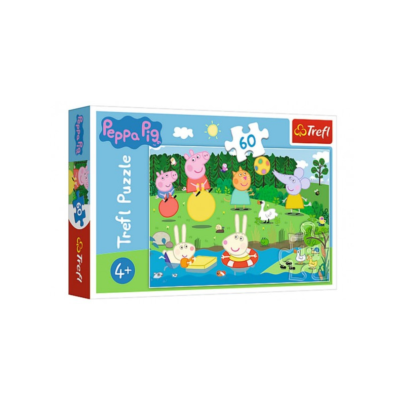 Trefl Puzzle Prasátko Peppa/Peppa Pig Prázdninová zábava 33x22cm 60 dílků v krabičce 21x14x4cm 89117326-XG