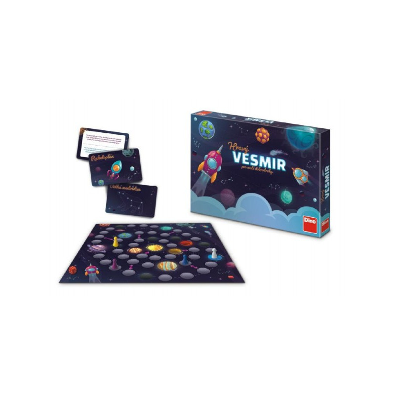 Dino Hravý Vesmír pro malé dobrodruhy stolní společenská hra v krabici 33x23x4cm 6+ 21623781-XG