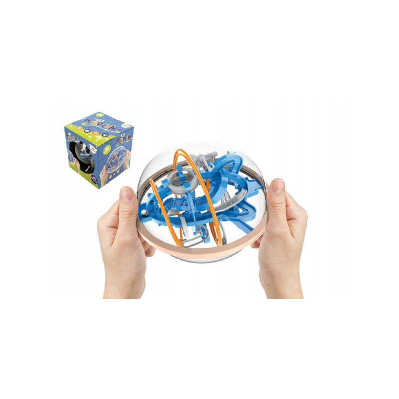 Teddies Hlavolam edukační koule 80 kroků plast 18cm v krabici 19x20x19cm CZ design 00311152-XG