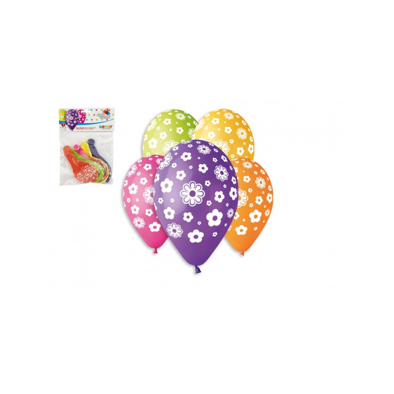 Smart Balloons Balonek/Balonky nafukovací květiny 12'' průměr 30cm 5ks v sáčku 10301823-XG