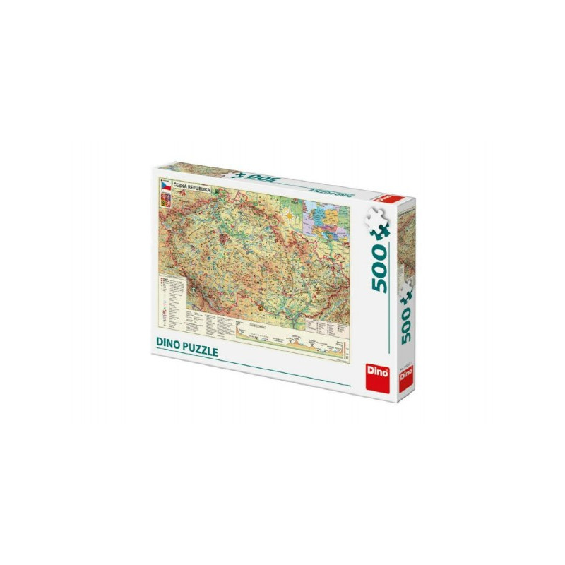 Dino Puzzle Mapa České Republiky 47x33cm 500dílků v krabici 33x23x3,5cm 21502321-XG