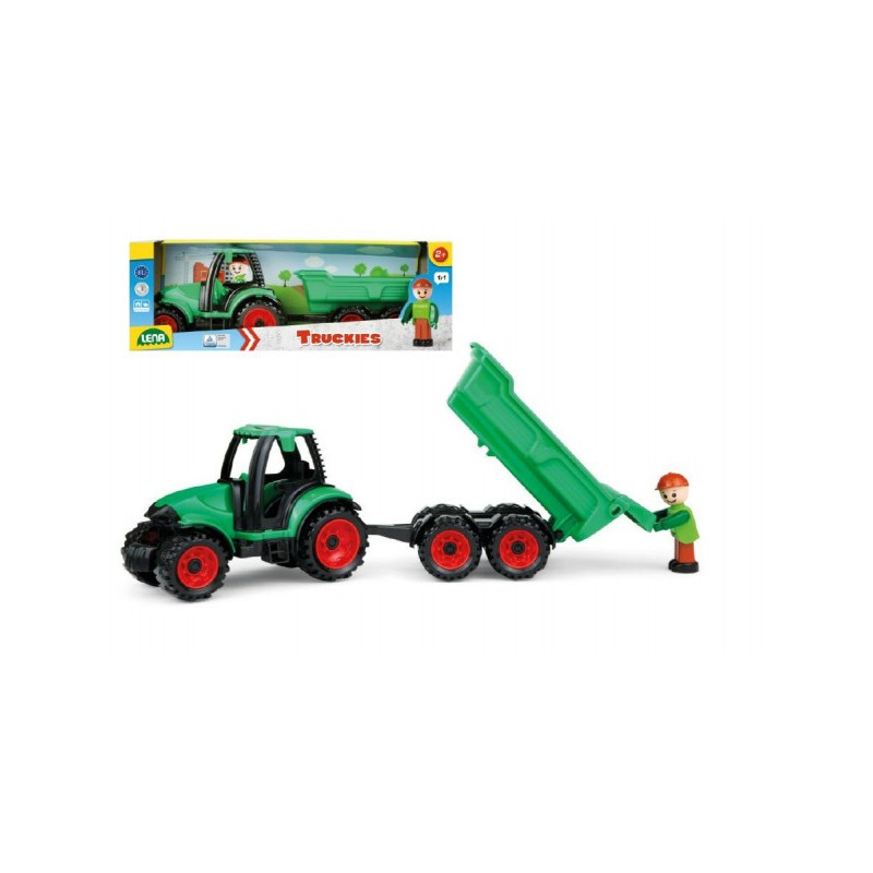 Lena Auto Truckies traktor s vlečkou plast 32cm s figurkou v krabici 24m+ 43001625-XG