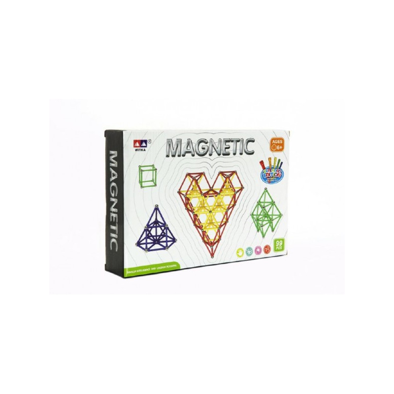 Teddies Magnetická stavebnice 99ks v krabici 28x19x5cm 00311269-XG