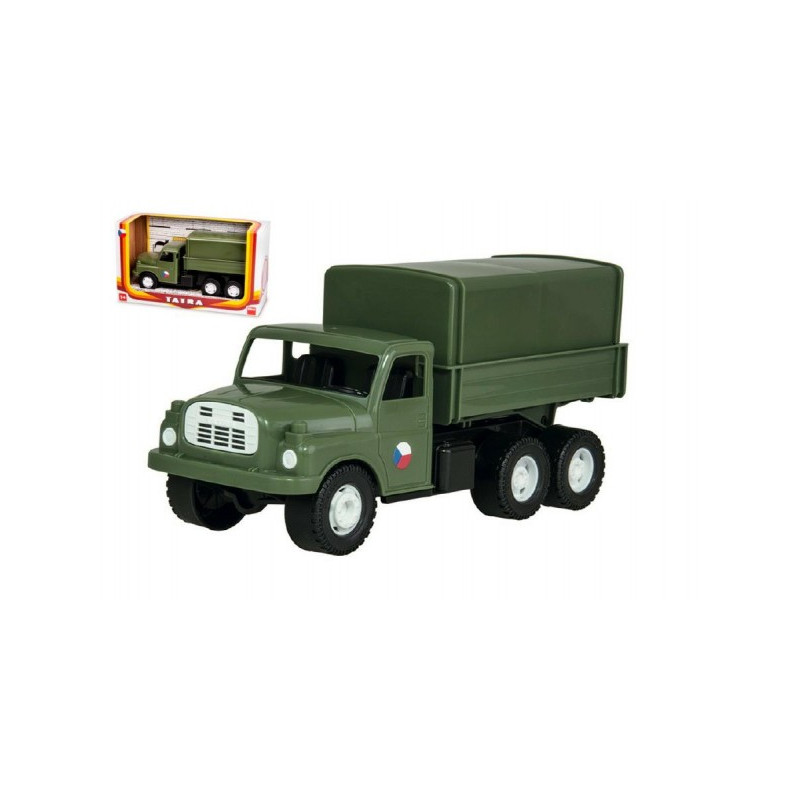 Dino Auto nákladní Tatra 148 khaki vojenská plast 30cm v krabici 35x18x13cm 21645363-XG