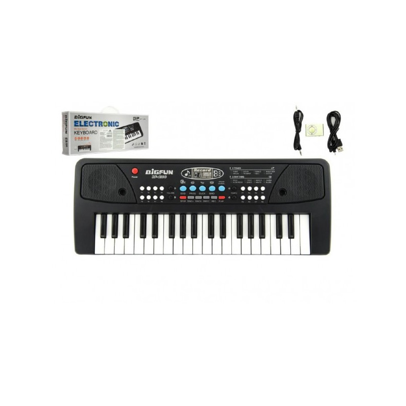 Teddies Pianko/Varhany/Klávesy 37 kláves, napájení na USB + přehrávač MP3 + mikrofon plast 40cm v krabici 00311160-XG