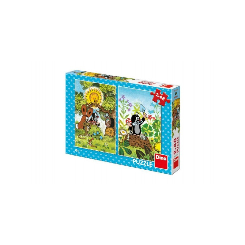 Dino Puzzle Krtek 2x48 dílků 18x26cm v krabici 27x19x4cm 21381568-XG