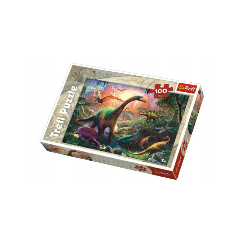 Trefl Puzzle Dinosauři 100 dílků 41x27,5cm v krabici 29x20x4cm 89116277-XG