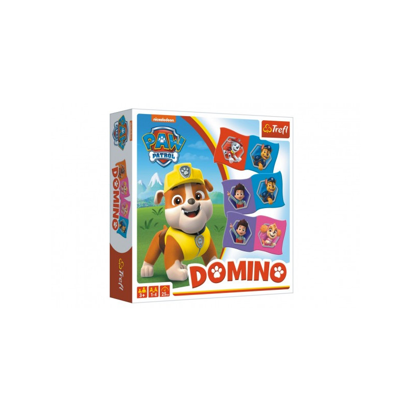 Trefl Domino papírové Paw Patrol/Tlapková patrola 28 kartiček společenská hra v krabici 20x20x5cm 89001895-XG