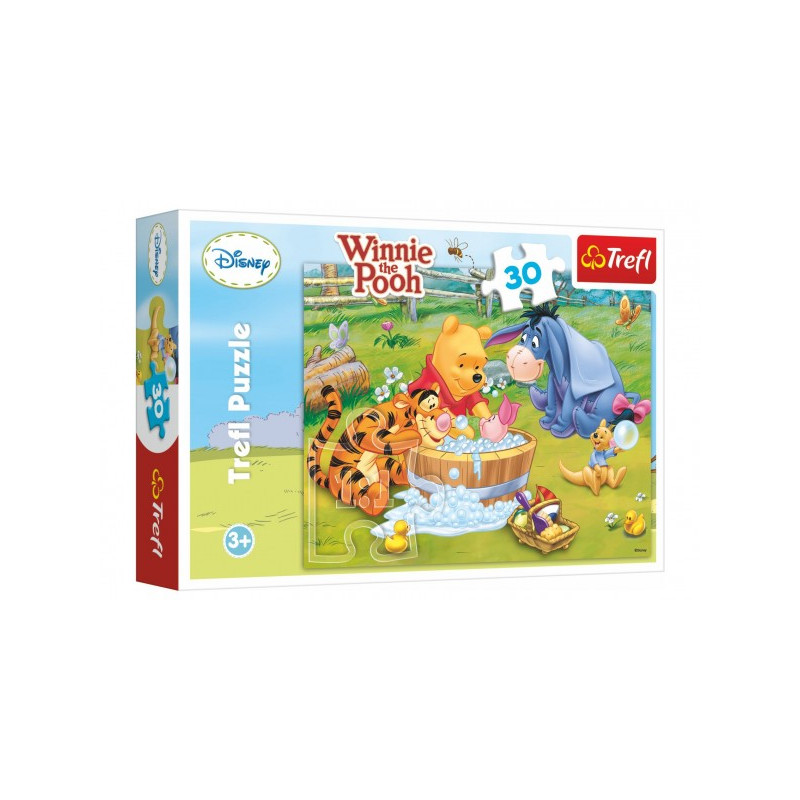 Trefl Puzzle Medvídek Pú Prasátko se koupe 27x20cm 30 dílků v krabici 21x14x4cm 89118198-XG