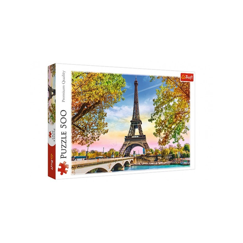 Trefl Puzzle Romantická Paříž 500 dílků 48x34cm v krabici 40x26,5x4,5cm 89137330-XG