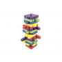 Hra věž dřevěná 60ks barevných dílků společenská hra hlavolam v krabičce 7,5x27,5x7,5cm
