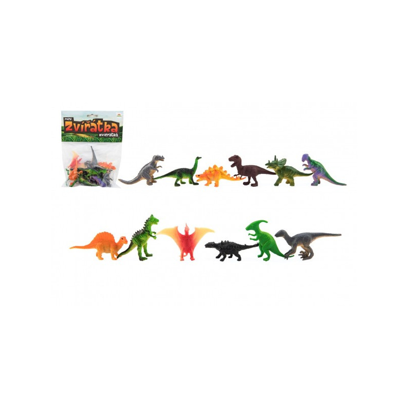 Teddies Zvířátka dinosauři mini plast 6-7cm 12ks v sáčku 00850201-XG